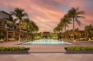 indonesia-bali-regent-bali-canggu-bawa-tours-travel-Regent-Bali-Canggu-Main-Pool-Golden-Hour