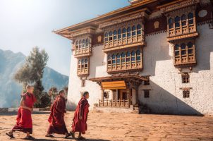 bhutan-six-senses-punakha-bawa-tours-travel-walking-monks
