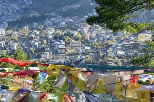 Bhutan -  View onto Thimphu City
