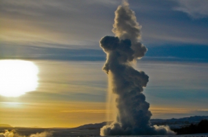 Iceland - Geysir Winter sunset