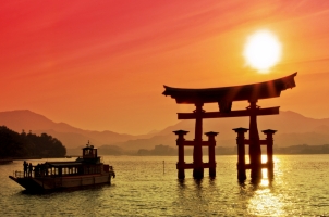 Japan - Torii Gate Miyajima Sunset