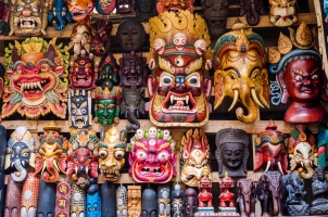 Nepal - colorful woodenmasks