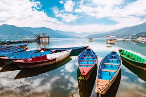 Nepal - colorful boats