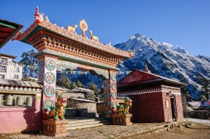 Nepal - front gate of the monastery tengboche