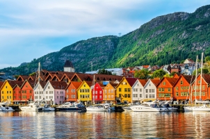 Norway - View of historival buildings in Bryggen