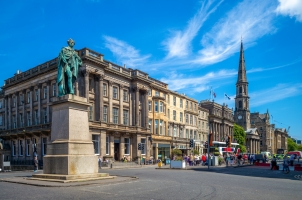 Scotland - street view of george street at Edinburgh