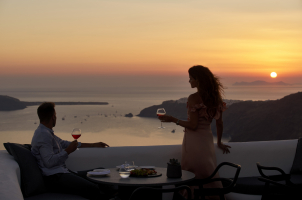 Omma Santorini - Sunset Dinner Time