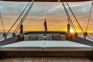 Indonesia Amandira - Stern Lounge Area at sunset