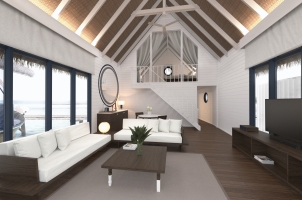 COMO Cocoa Island - Dhoni Loft Water Villa Living Room