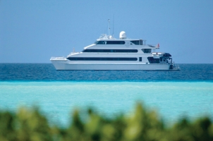 Maledives Four Seasons Explorer - Ship on the water