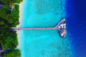 Maledives Soneva Fushi - Aerial of the Resort