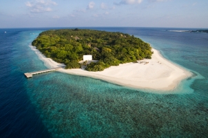 Maledives Soneva Fushi - Aerial of the Resort