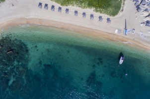 Aerial View to Amanoi private beach