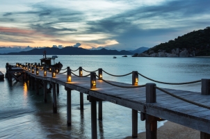 Six Senses Ning Van Bay - Jetty at dusk