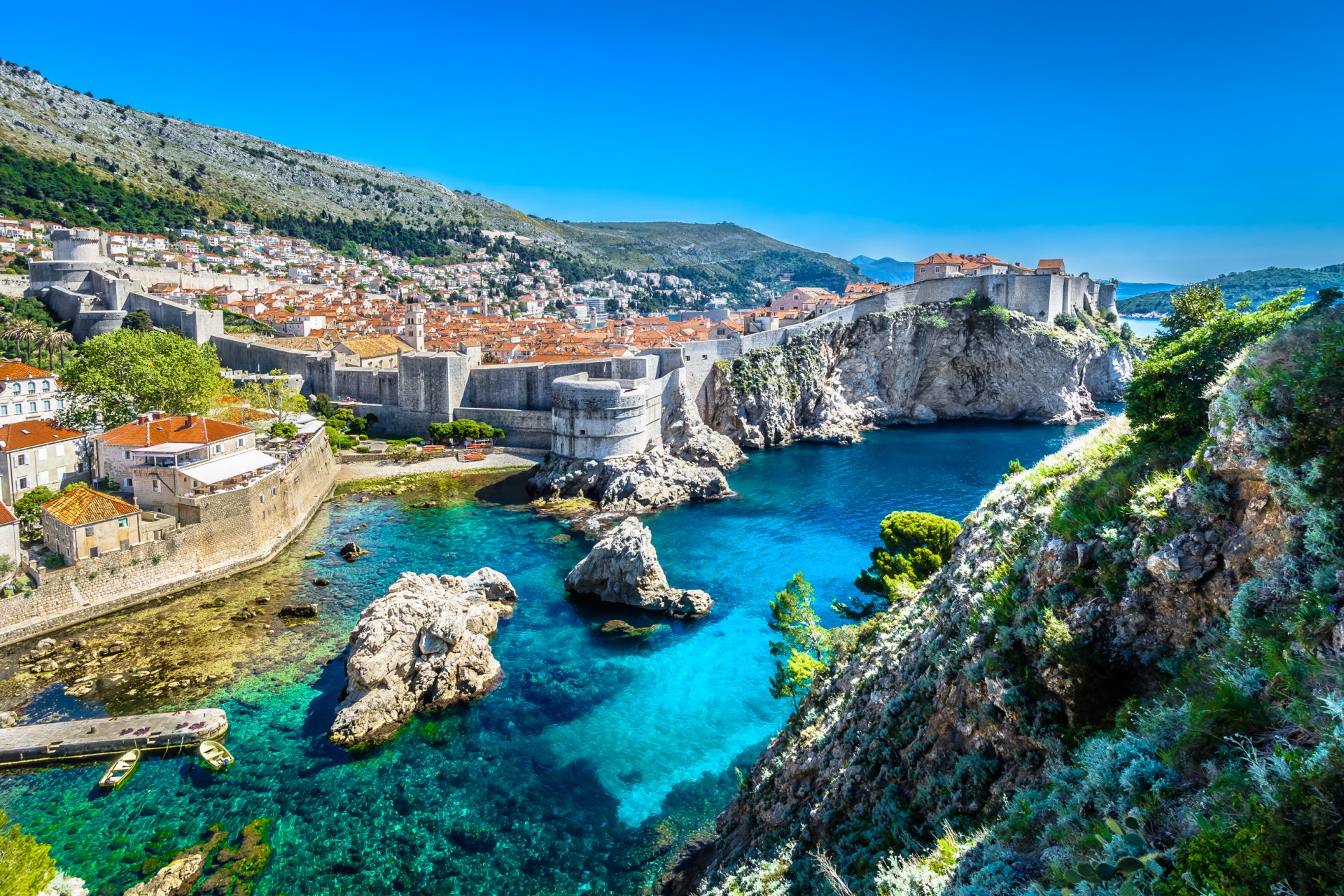 Croatia - Dubrovnik cityscape on Adriatic Coast